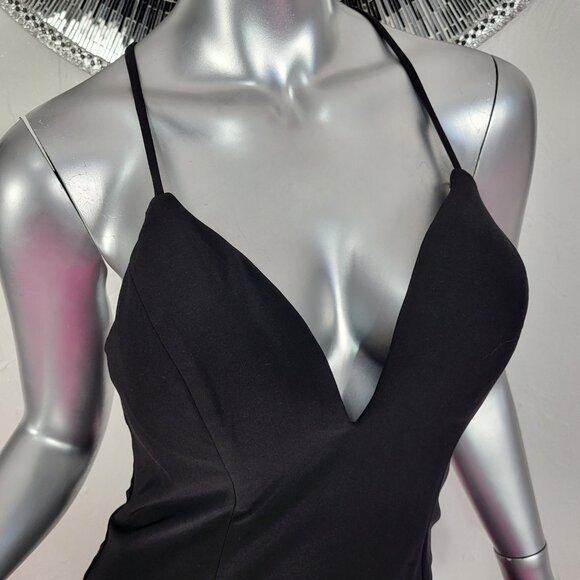 NWT~$298~FAVIANA~SZ 10~BLACK STRETCH JERSEY RUCHED PROM EVENING GOWN DRESS - Picture 5 of 16